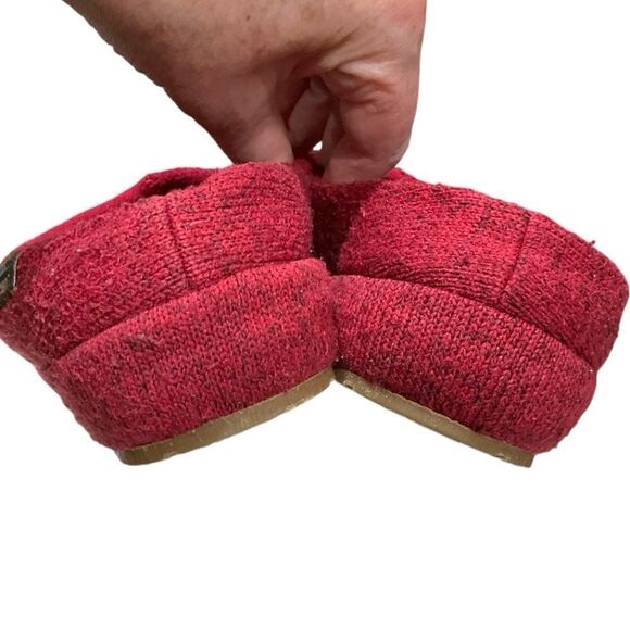 L.L. BEAN Knit Fleece Slippers Mules Women’s Size 7M Shoes Red Slip On - Picture 9 of 11